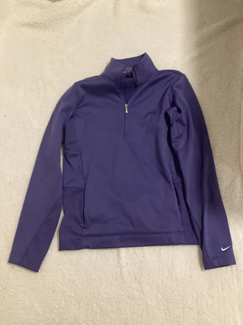Nike Golf Sweatshirt/Jacket Womens Medium Purple Zip Therma Fit Tour Performance