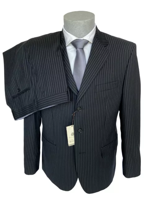 Abito sartoriale uomo Paul Hagen, grigio gessato DROP 6 in Pura Lana Vergine.