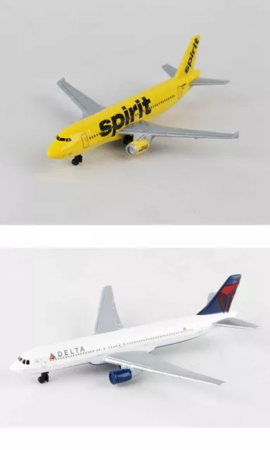 Spirit, Delta Airlines Diecast Airplane Package - Two 5.5" Diecast Model Planes