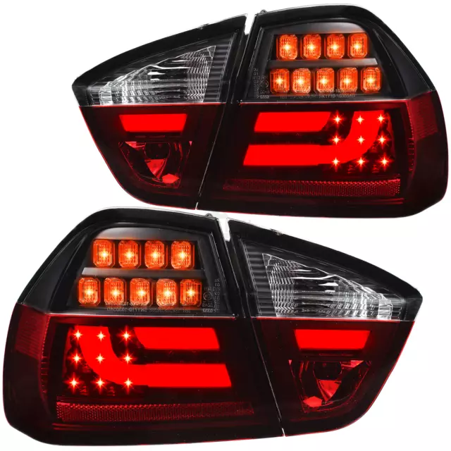 LED Lightbar Rückleuchten Set für BMW 3er E90 Limousine Bj. 05-08 rot smoke