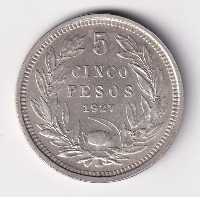 Münze Silber Peso Chile 5 Pesos 1927 in vz hübsch nsw-leipzig