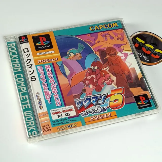 Rockman 5+ Spincard PS1 Japan Game PLAYSTATION 1 Capcom Megaman Platform Action