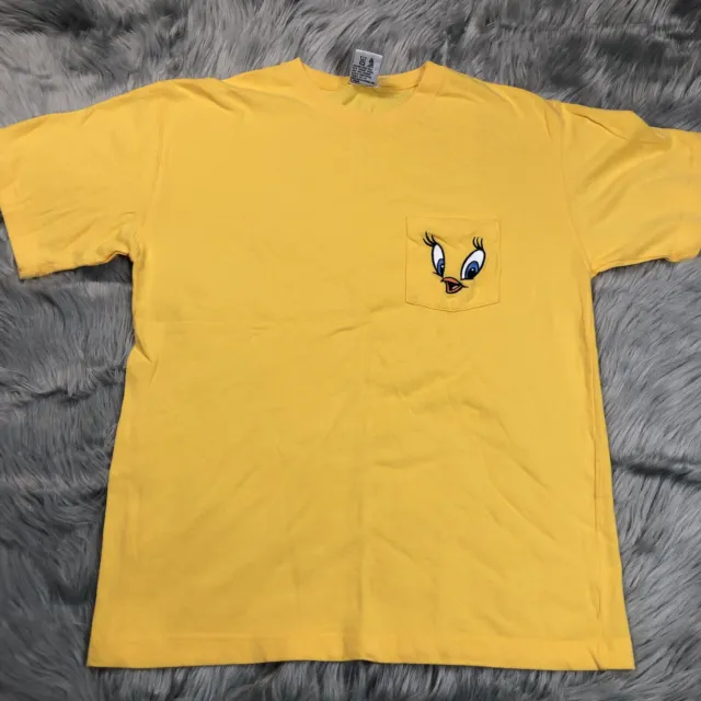 Vintage 90s Yellow Tweety Bird Pocket T Shirt Adults