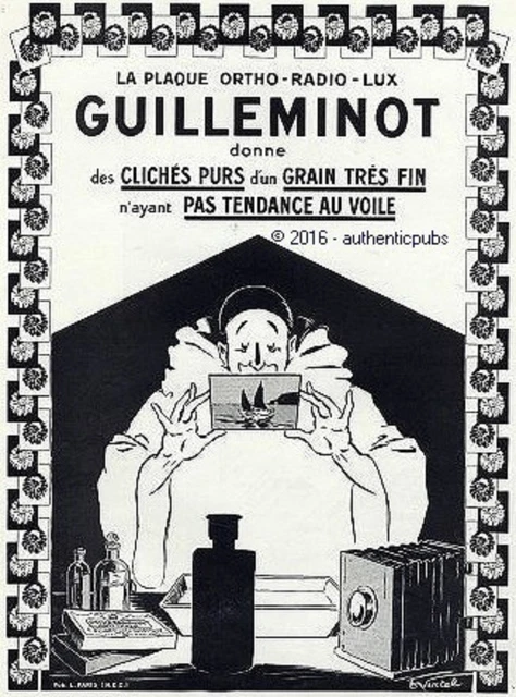 Panneau Publicitaire Ancien Guilleminot - Pellicule Super Éclair - Vintage