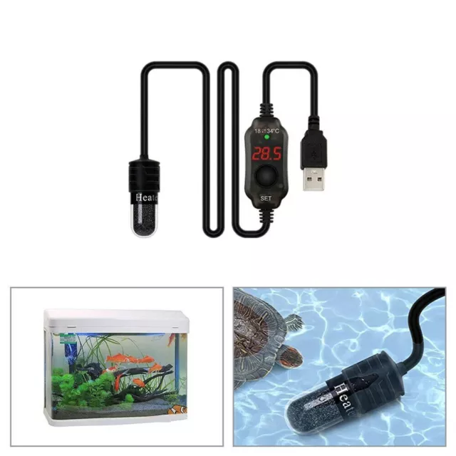 Tanques de calefacción USB para tortugas 2A para acuario tanques de peces caña de calefacción