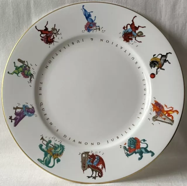 Fortnum And Mason Bone China Plate, The Diamond Jubilee Of Queen Elizabeth 2012.