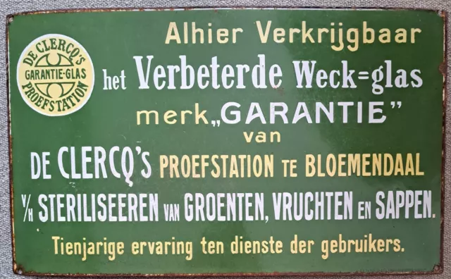 altes WECK-GLAS Reklameschild aus der Niederlande