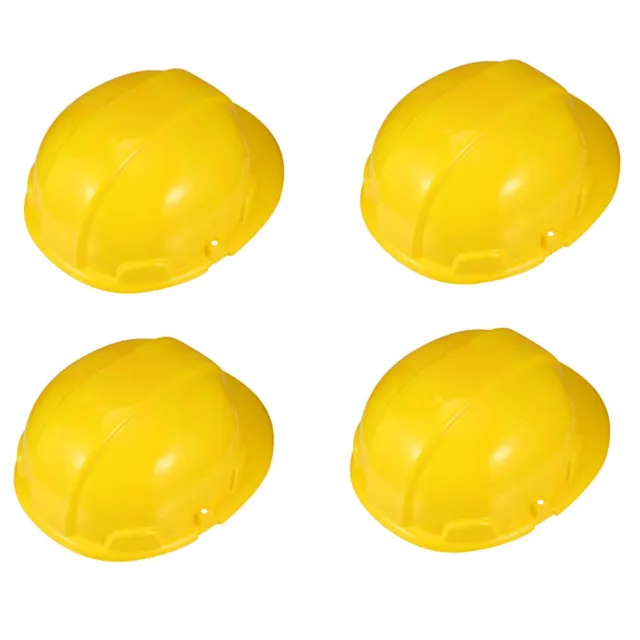 4x cappelli da cantiere gialli per bambini - giocattolo festa cappello da costruzione