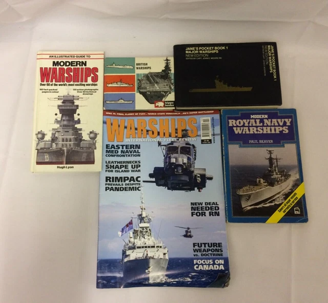 5 WARSHIP BOOKS, British Warships, Major Warships, Modern Royal Navy ...