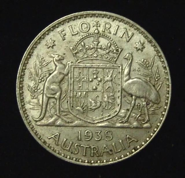 1938 Australian silver florin, hint of mint lustre, Very Fine.
