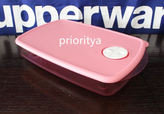 Tupperware Microwave Rock N Serve Rectangular Large Shallow 6 Cup Pink New