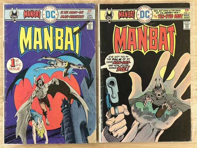Man-Bat Vol 1 Comics Book Set 1 & 2 Ditko Aparo Art 1975 Dc Batman Low/Mid Grade
