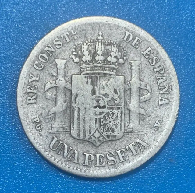 1894 Spain 1 Peseta - Alfonso XIII 0.835 Silver Coin