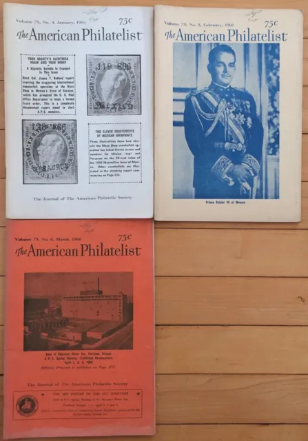 American Philatelist Magazine -1966, Volume 79, 3 Issues January,February,March