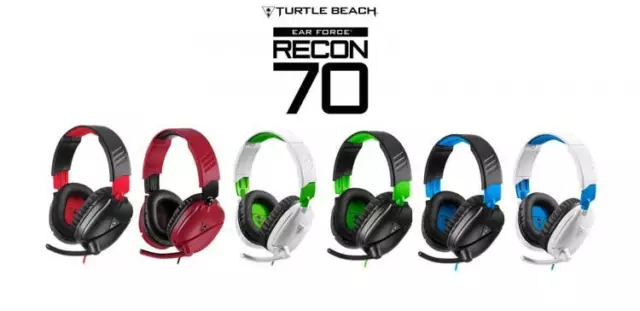 Turtle BeachRecon 70 White/Green/Red Gaming Headset - PS4, PS5, Xbox, Switch, PC