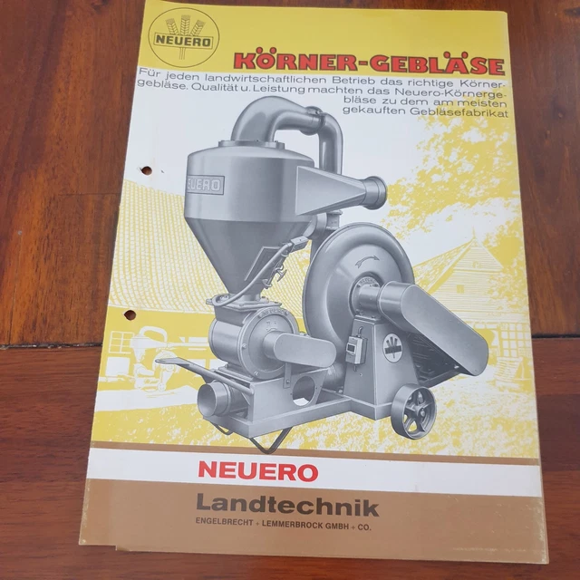NEUERO Körnergebläse 1976 Schlepper Traktor Prospekt Landmaschine b
