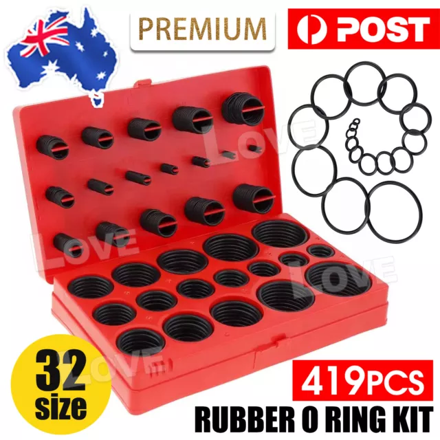 New 419pc Rubber O Ring Kit Metric Industrial Oring Assortment Auto Grommet Set