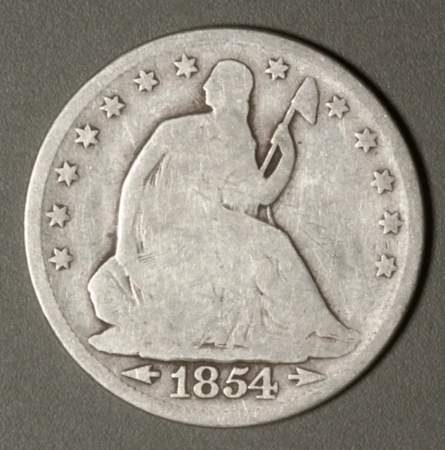 1854 Liberty Seated HALF DOLLAR *Good* 50c Antebellum Period #3