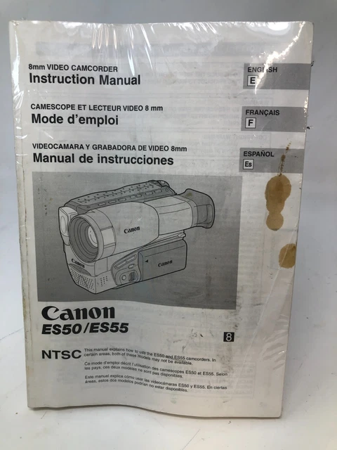 Videocámara Canon ES50 ES55 8 mm manual de instrucciones de usuario