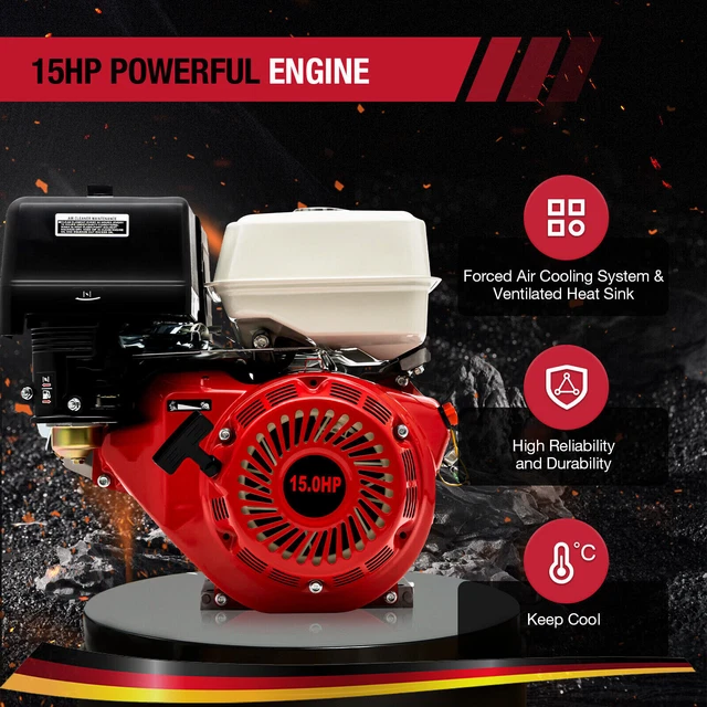 Benzinmotor 15 PS 420CC - 9700W 4-Takt Industriemotor Für Go-Karts & Rasenmäher - 3600 U/min