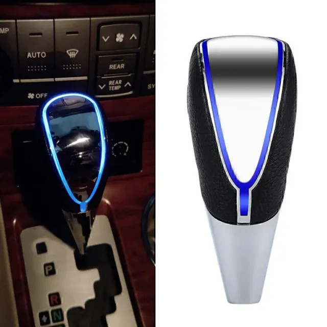 Car Auto Gear Shift Knob Blue LED Light Color Touch Activated Sensor USB Charge