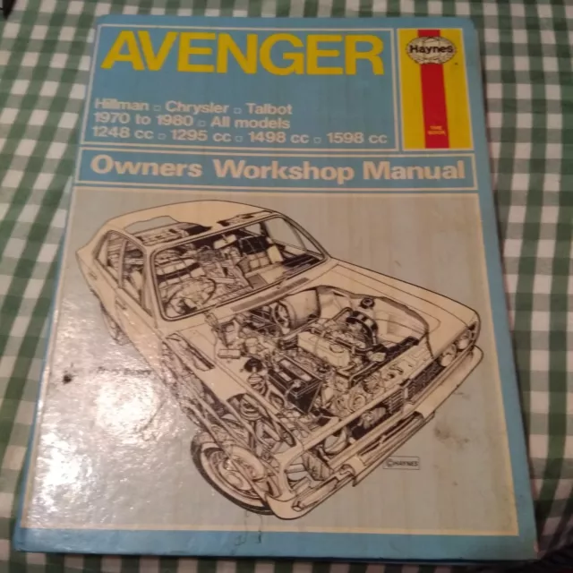 Haynes Owners Workshop Manual Avenger 1970-1980 All Models Hillman Talbot Chrysl