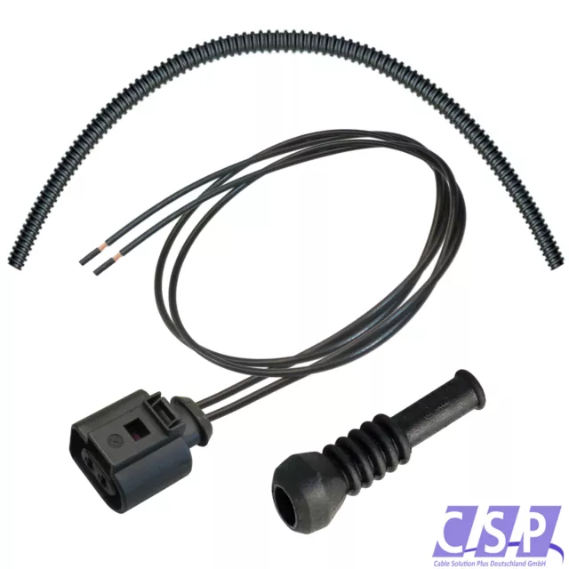 Stecker 2-pol. für VW AUDI 1J0973722 Reparatursatz 1,0² + Wellrohr + Schutzkapp