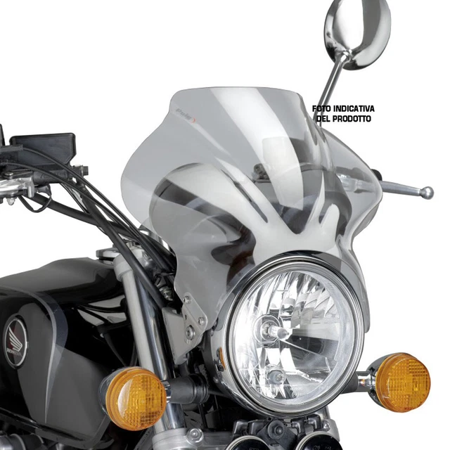 Puig Windschild Für Yamaha XJR 1300 – Rauchgraue Windschutzscheibe, 390 Mm Hoch, Aus Polycarbonat, Besserer Windschutz Für Nakedbikes
