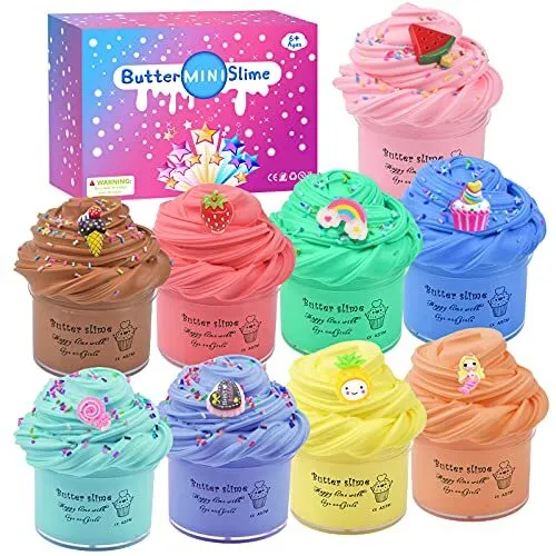 Fluffy Slime Kit 9 Pack Butter Slime for Girls Boys Cheap Slime Making Kit w