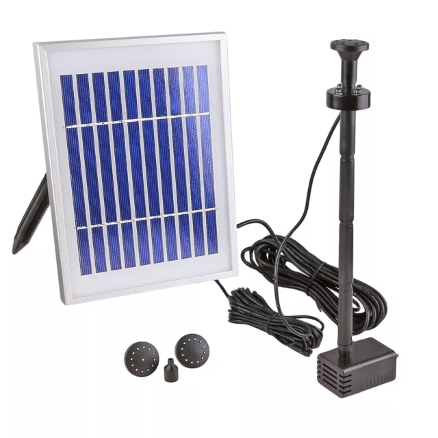 Solar Springbrunnen Pumpe mit Akku LED für Garten Teich Brunnen Wasserspiel 200L