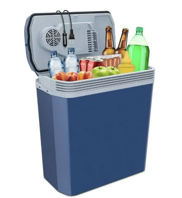 24 Liters Electric Car Camper Beverages Travel Cooler Fridge w/Wheels Portable