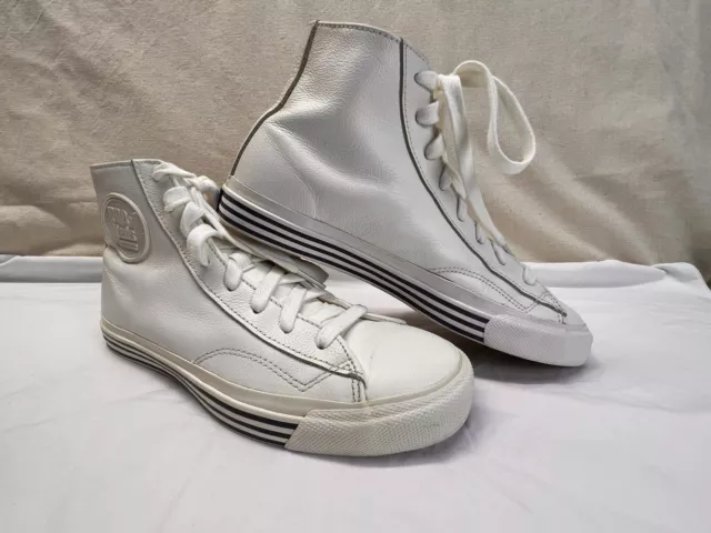 Vintage Pro Keds Mens Size 7 White Leather 69ers High Top Sneakers Rare PML34912 2