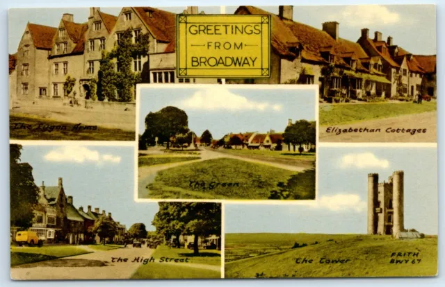 Postcard Broadway Worcestershire England Greetings from
