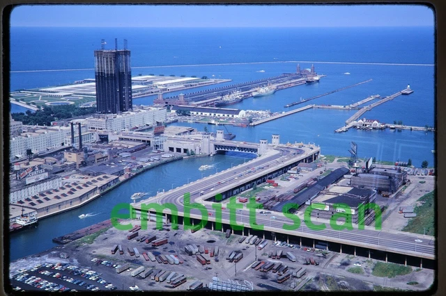 Original Slide, View Overlooking Chicago and Rail Yard 1967, A