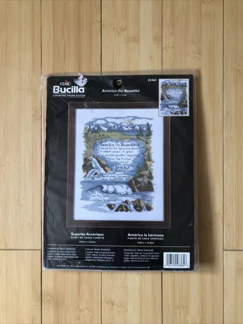 Bucilla America The Beautiful Cross Stitch Kit Sealed 9.75x12.75 #43364  NEW