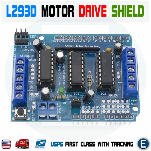 L293D Motor Drive Shield Expansion Board For Arduino Duemilanove Mega UNO USA