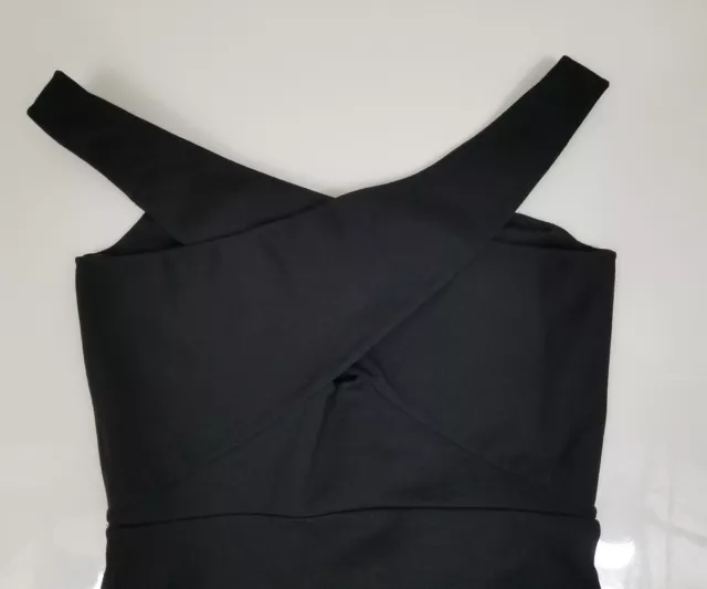 MASON By Michelle Mason Cross Strap Off Shoulder Black Dress Sz M NWT $414 A4 3