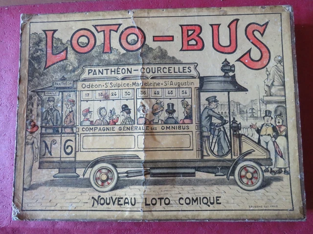 XIXe siècle serie de 6 CARTONS DE LOTO jeux SIMONI CUNY LOTO COMIQUE