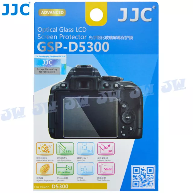 JJC Optical Tempered Glass LCD Screen Protector Cover fr Nikon D5300 D5500 D5600