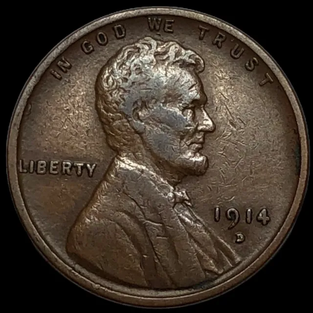 1914 D Lincoln Cent Wheat Penny  J7975