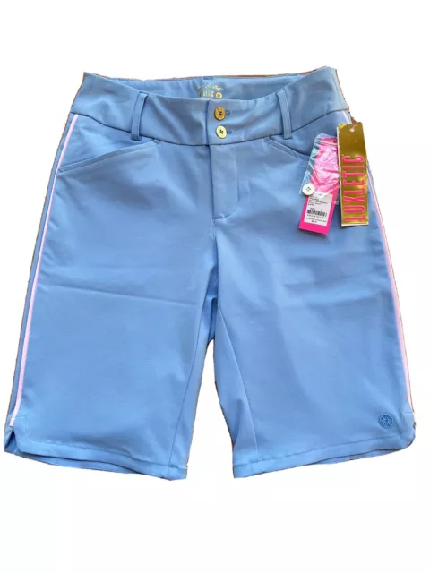 Lilly Pulitzer Womens Blue Flat Front Regular Fit Bermuda Shorts Size 0