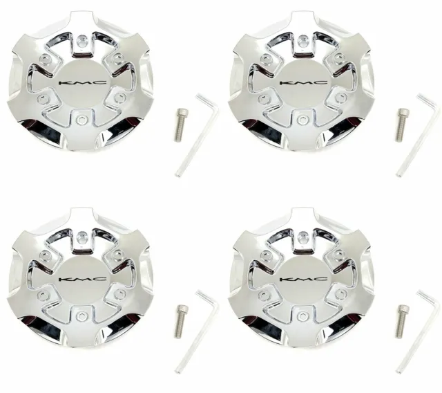 4 KMC Wheels Chrome Wheel Center Hub Caps for 5/6Lug KM695 Crosshair