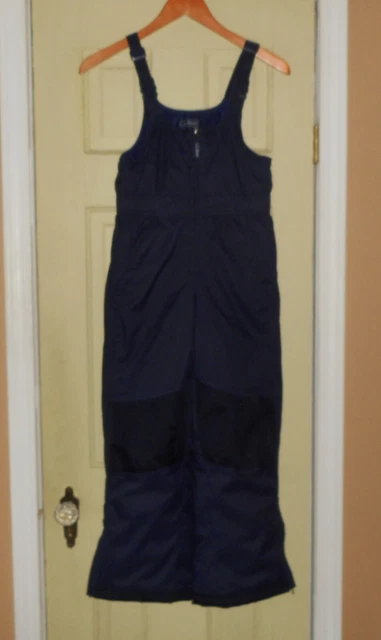 L.L.Bean Youths Snowsuit Size 8 Boys Girls Bib Snowpants Blue Winter Ski Overall