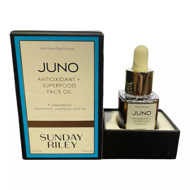 SUNDAY RILEY JUNO ANTIOXIDANT + SUPERFOOD FACE OIL .5 Oz 15ml BOXED