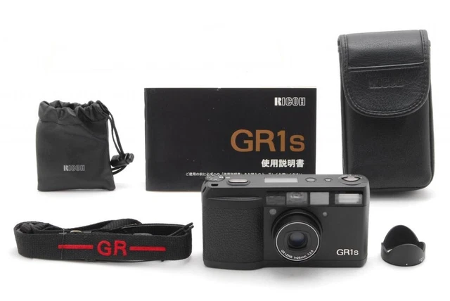 LCD Works [MINT w/case] RICOH GR1s Black Point & Shoot 35mm Film Camera JAPAN