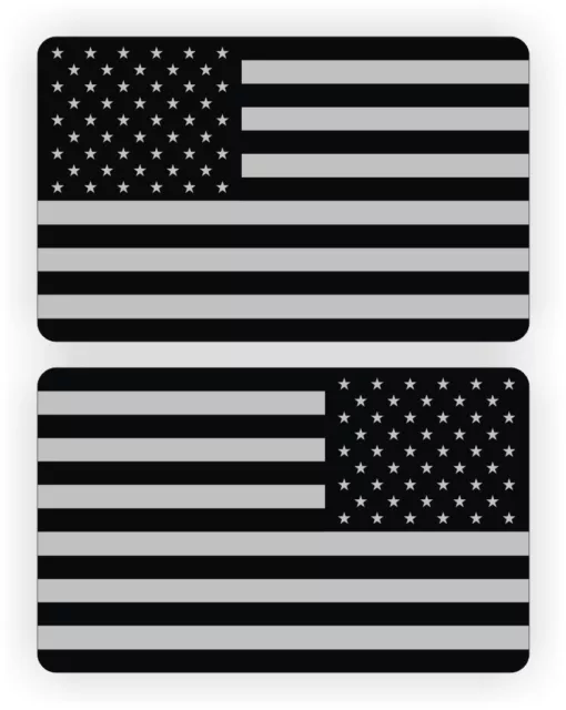 2x3 Black Ops American Flag Hard Hat Stickers | Decals Stealth USA Helmet Flags
