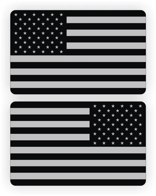 2x3 Black Ops American Flag Hard Hat Stickers | Decals Stealth USA Helmet Flags