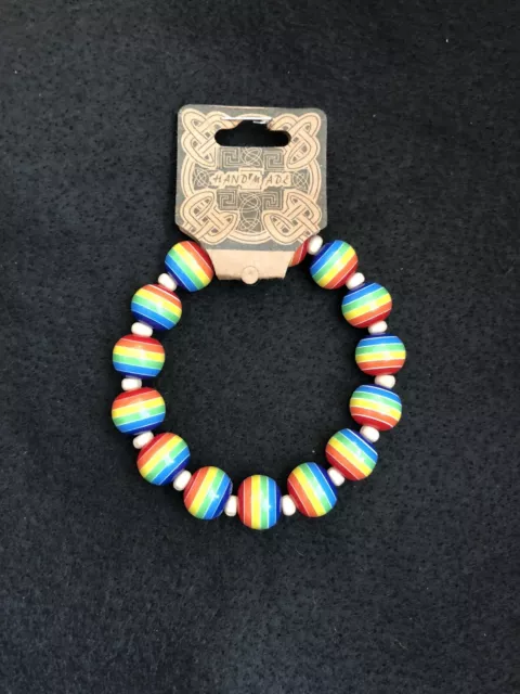 Bracelet Rainbow Pride en perles acryliques 12 mm