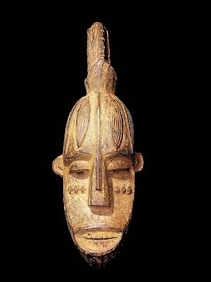AFRICAN Vintage Hand Carved Mask tribal Wooden decor Mask Carved Wood-2637