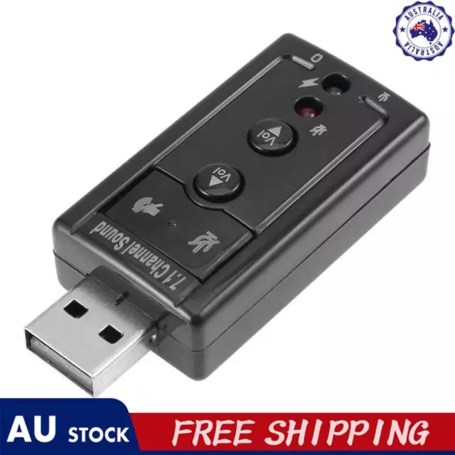 7.1 External PC USB Sound Card 3.5mm AUX Headphone Microphone Audio Adapter